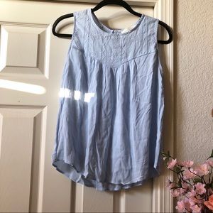 Sweet Wanderer Light Blue Dainty Flower Tank Top